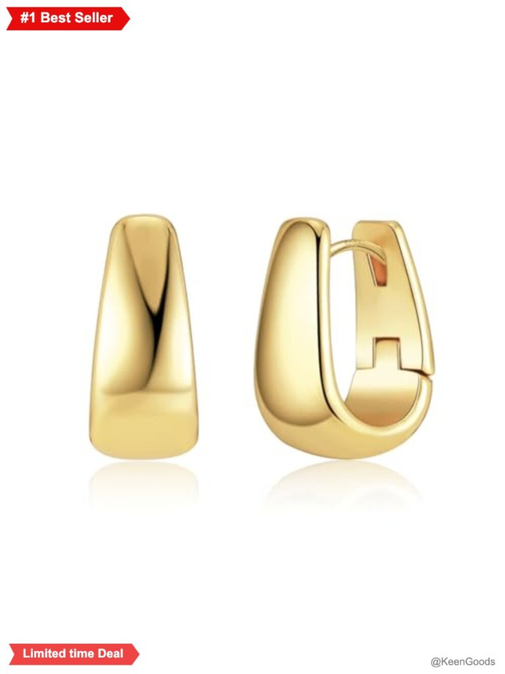 Small Chunky Hoop Earrings Gold Plated Silver Huggie Women